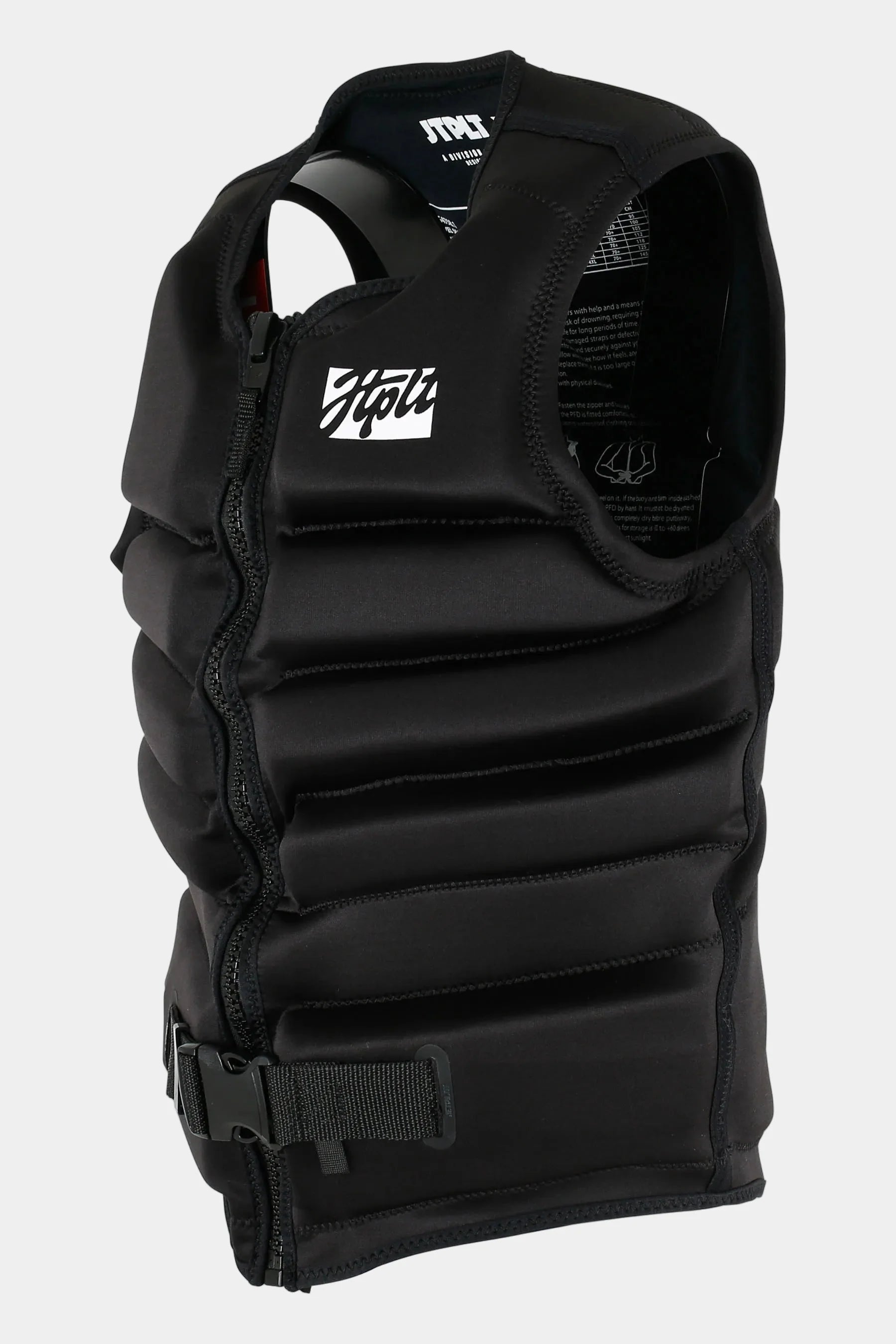 Jetpilot Phase Hyperflex Life Jacket - Black with a brand logo on a white background