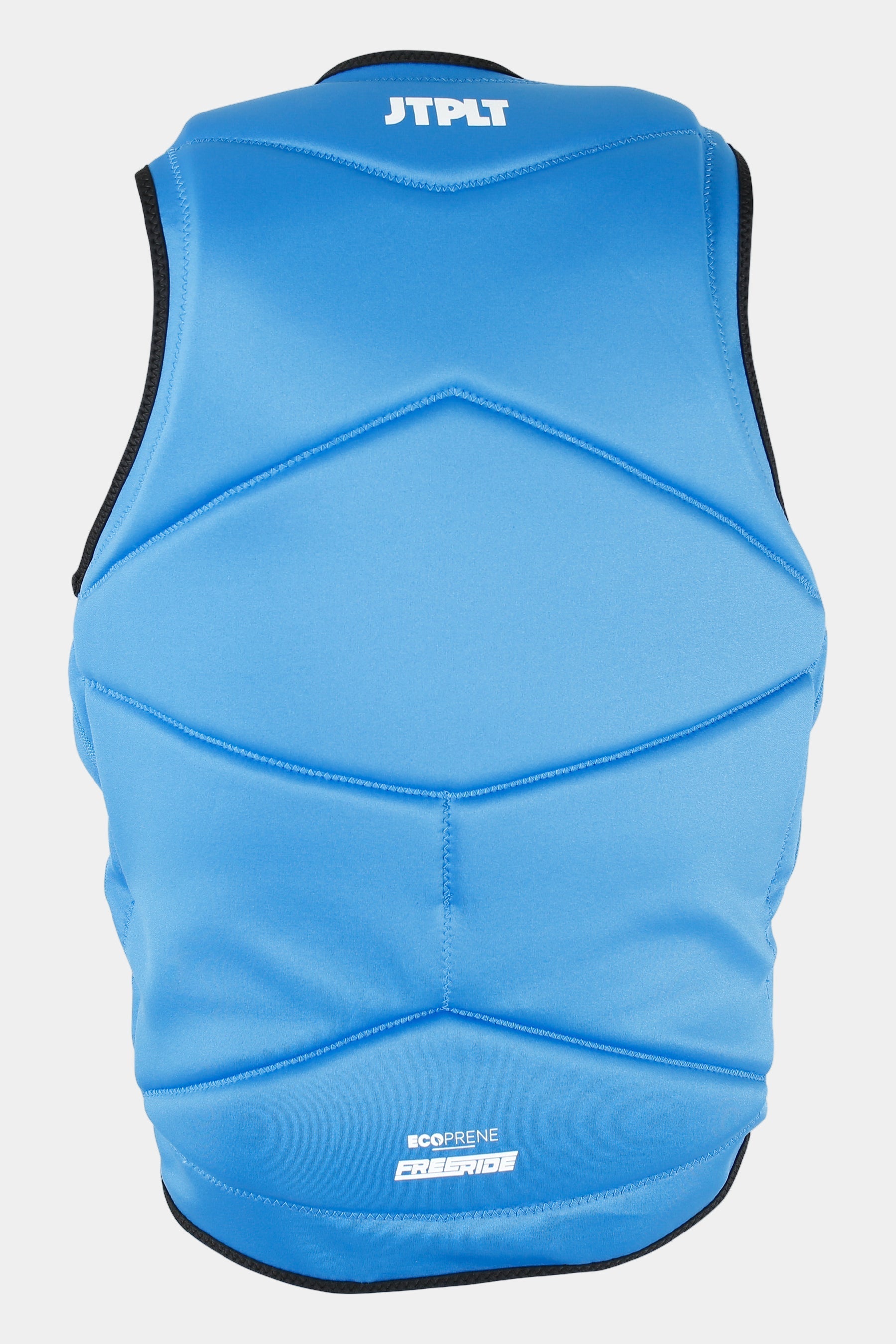 Blue protective vest with 'JTPLT' branding on a white background