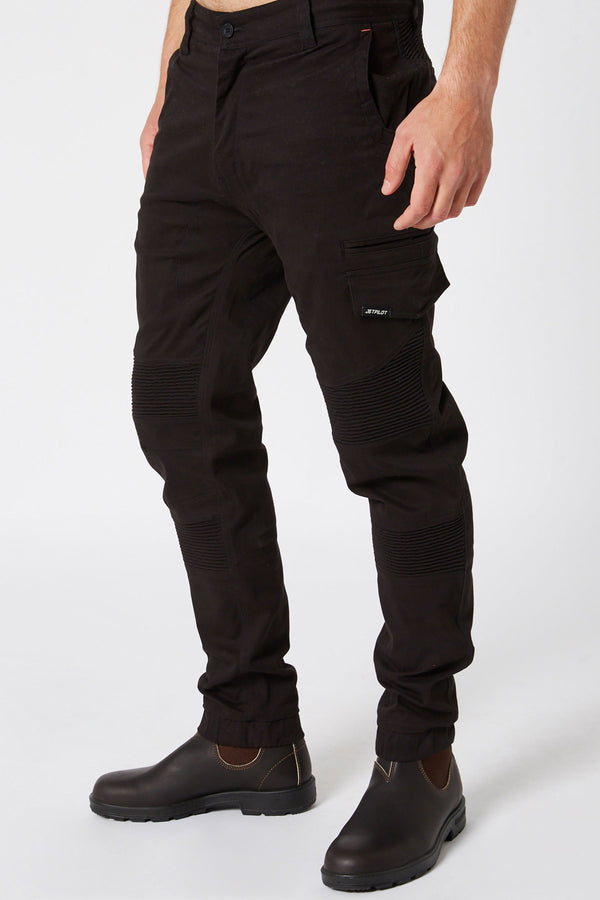 CORRUGATED STRETCH PANT - BLACK