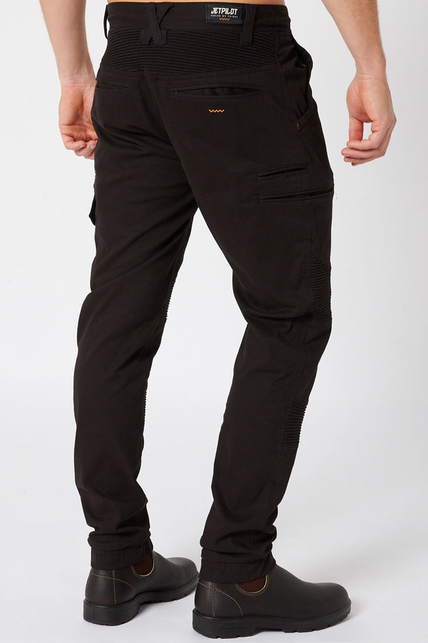 CORRUGATED STRETCH PANT - BLACK