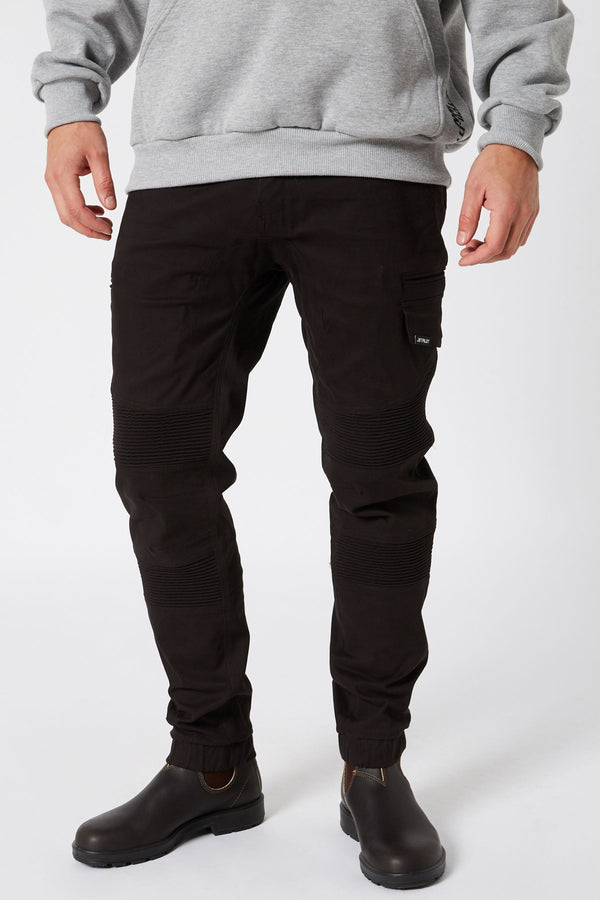 CORRUGATED STRETCH PANT - BLACK