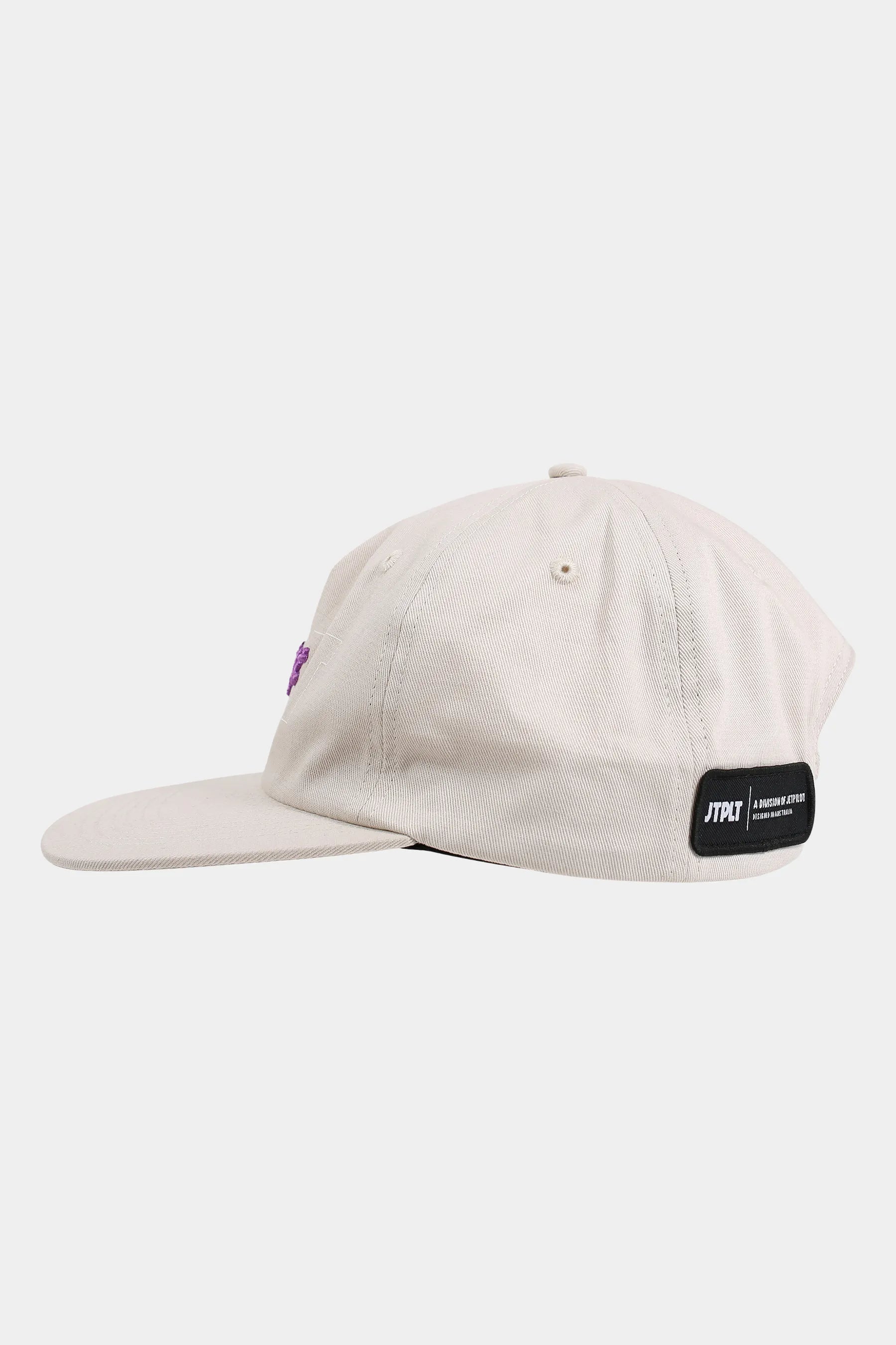 Beige cap with a logo on a white background