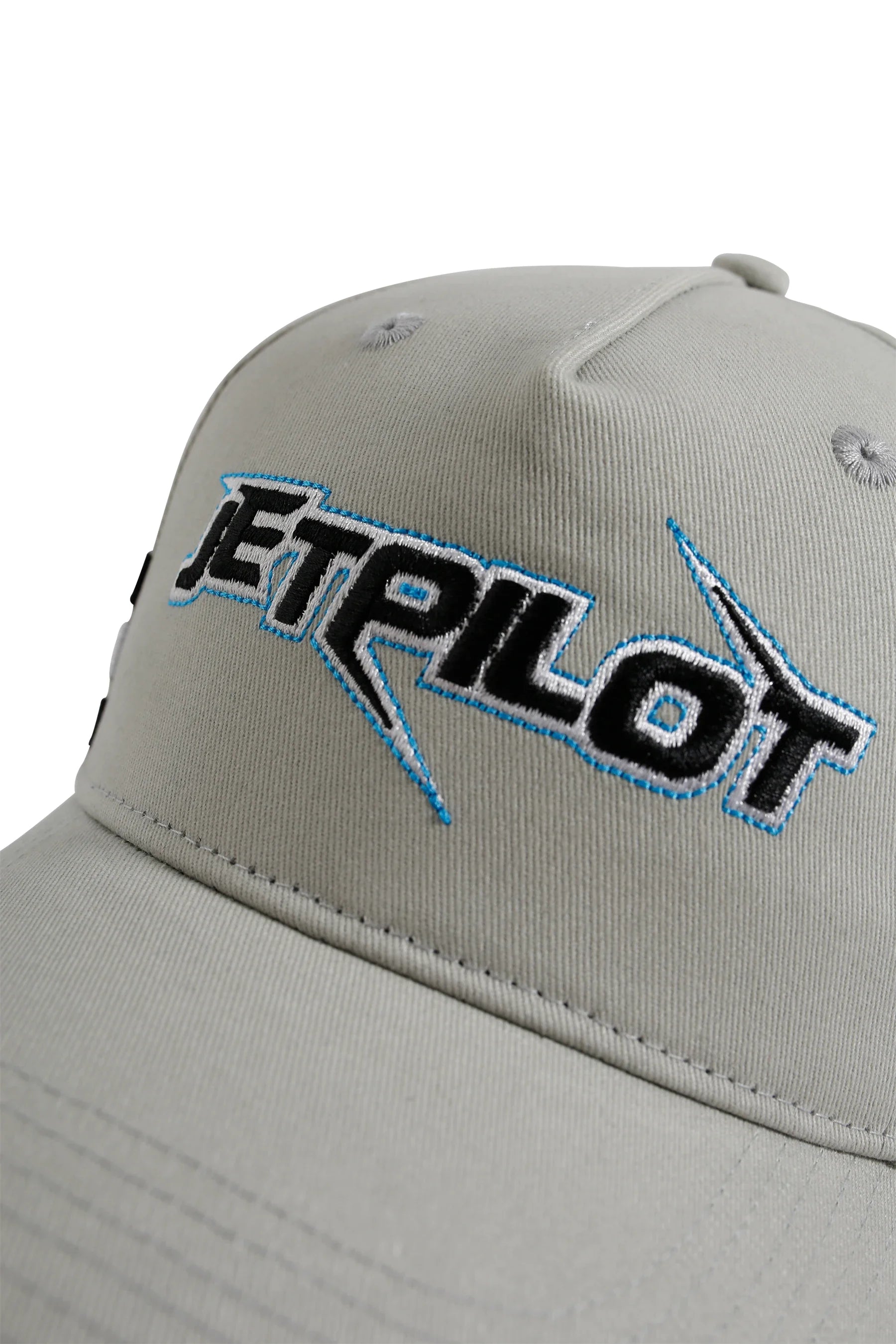 Jetpilot Raptor Clipback - Grey Up Close Logo Details