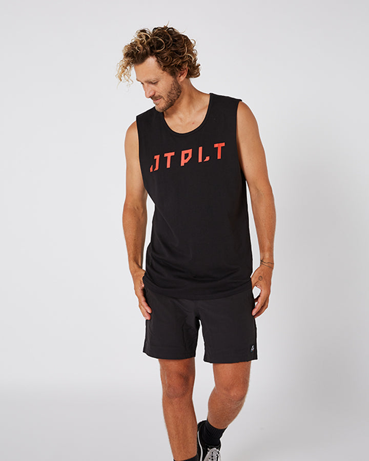 Jetpilot Freeride Mens Muscle Tee - Black Lifestyle6