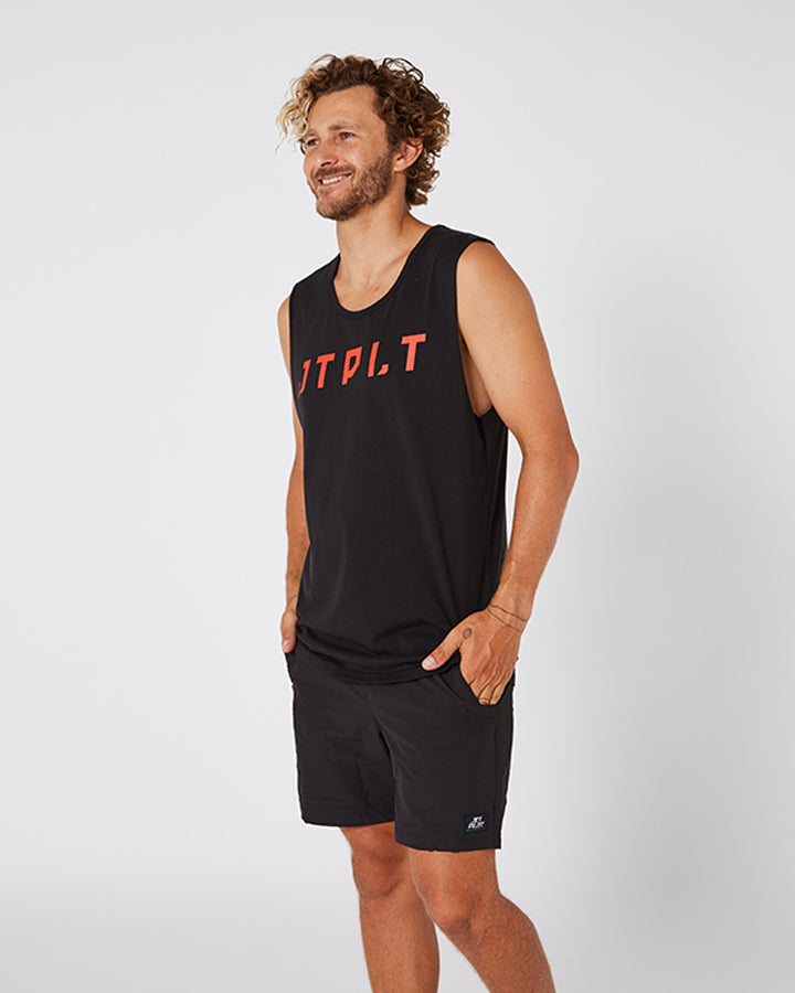 Jetpilot Freeride Mens Muscle Tee - Black Lifestyle1