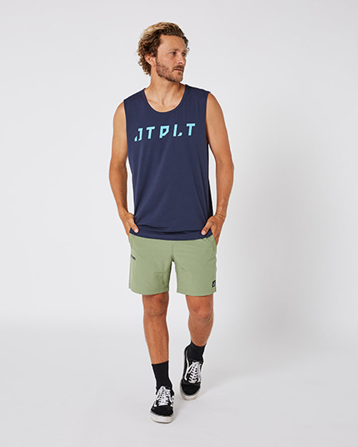 Jetpilot Freeride Mens Muscle Tee - Petrol Blue