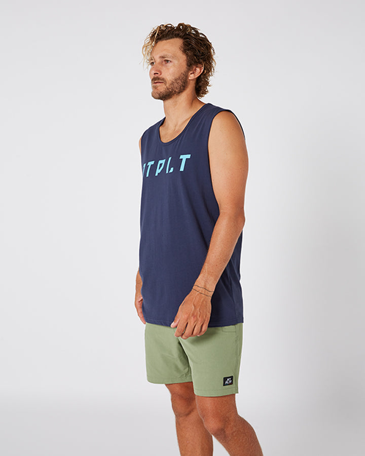 Jetpilot Freeride Mens Muscle Tee - Petrol Blue