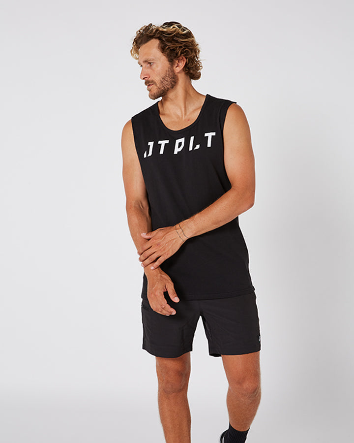 Jetpilot Icon Mens Muscle Tee - Black Lifestyle