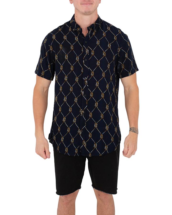 JETPILOT ROPE MENS S/S SHIRT - NAVY