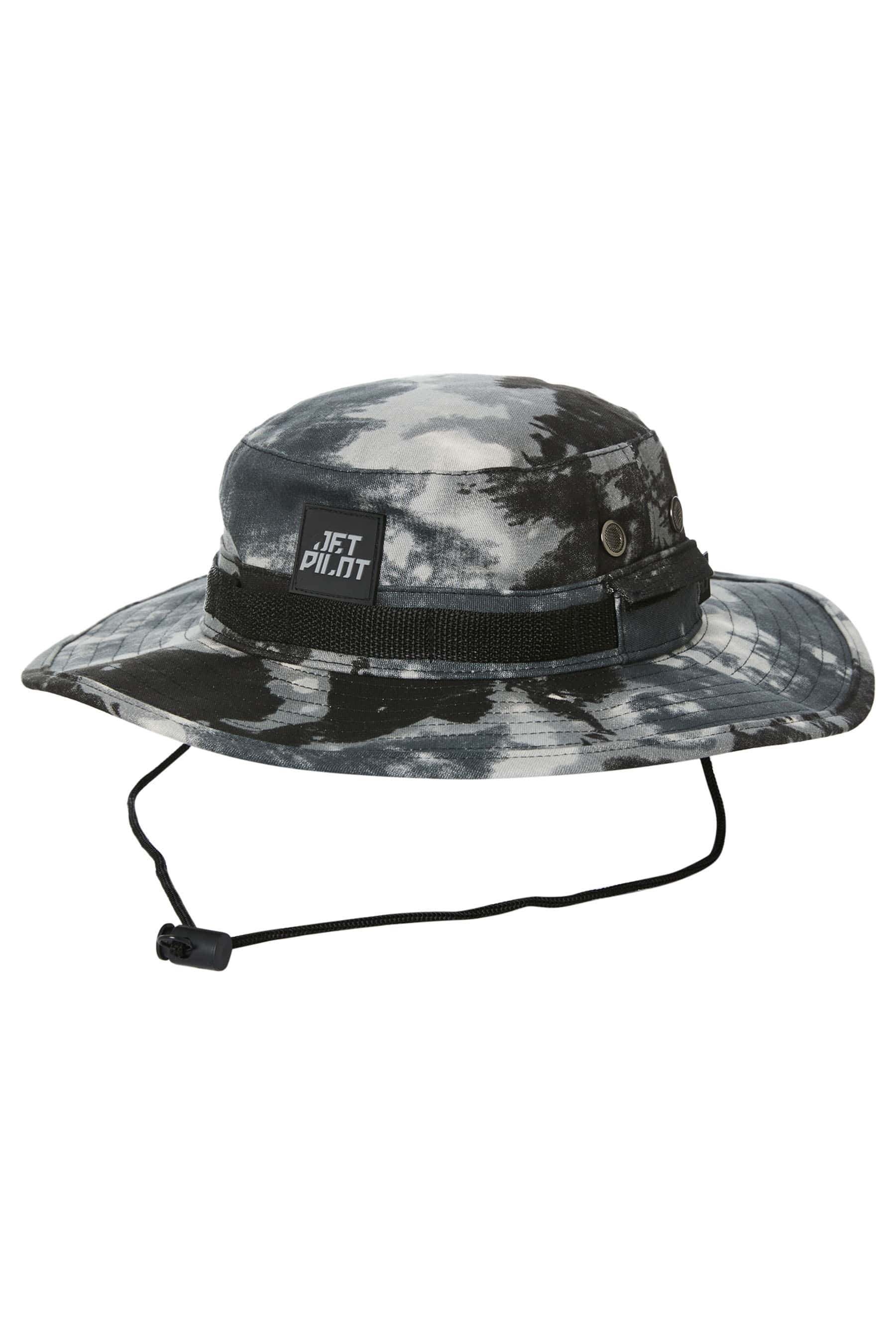 Jetpilot Hiker Mens Wide Brim Bucket Black Camo