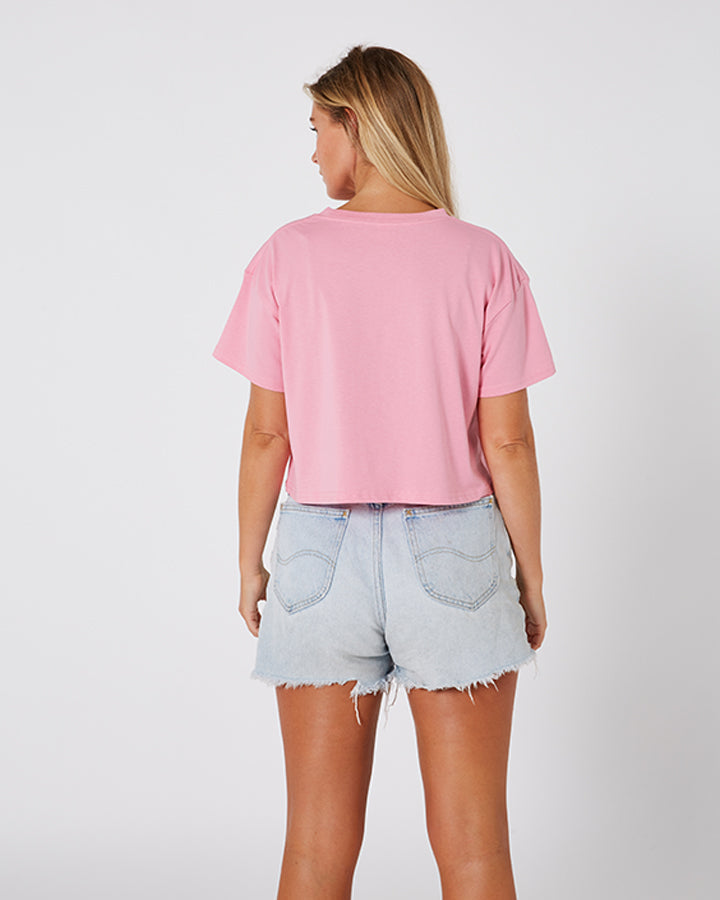 Jetpilot Squadron Ladies Crop Tee - Pink Back
