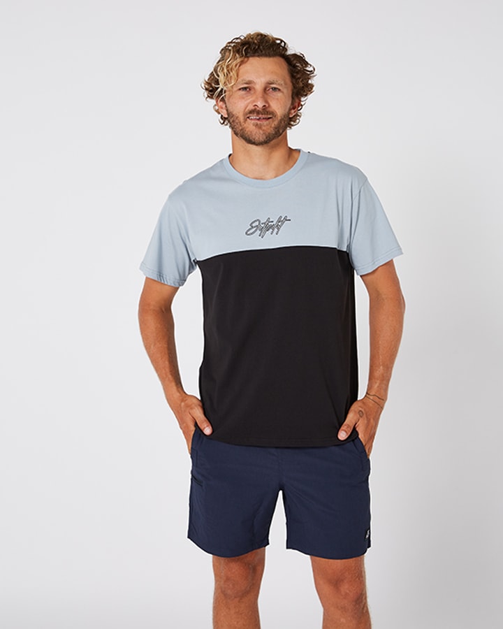 Two Tone Mens S/S Tee - Grey/Black
