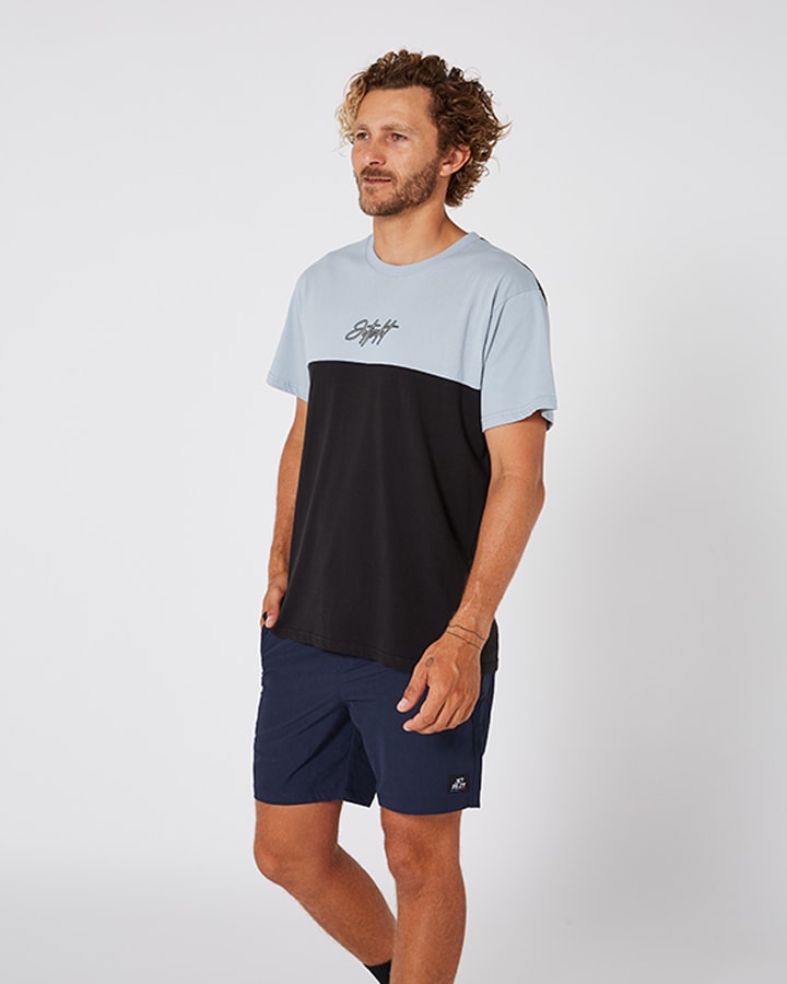 Two Tone Mens S/S Tee - Grey/Black