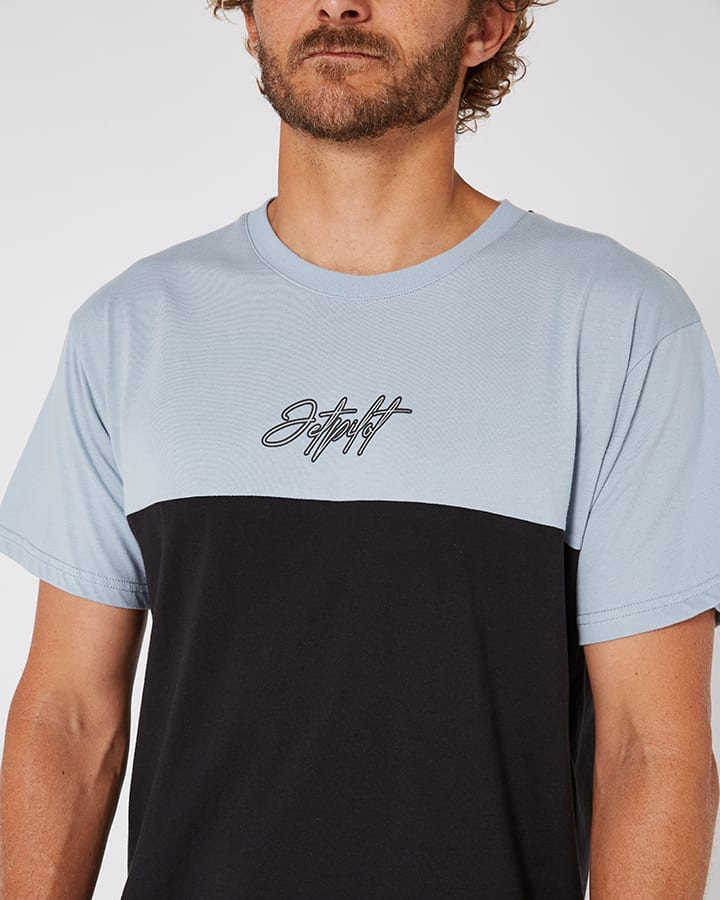 Two Tone Mens S/S Tee - Grey/Black