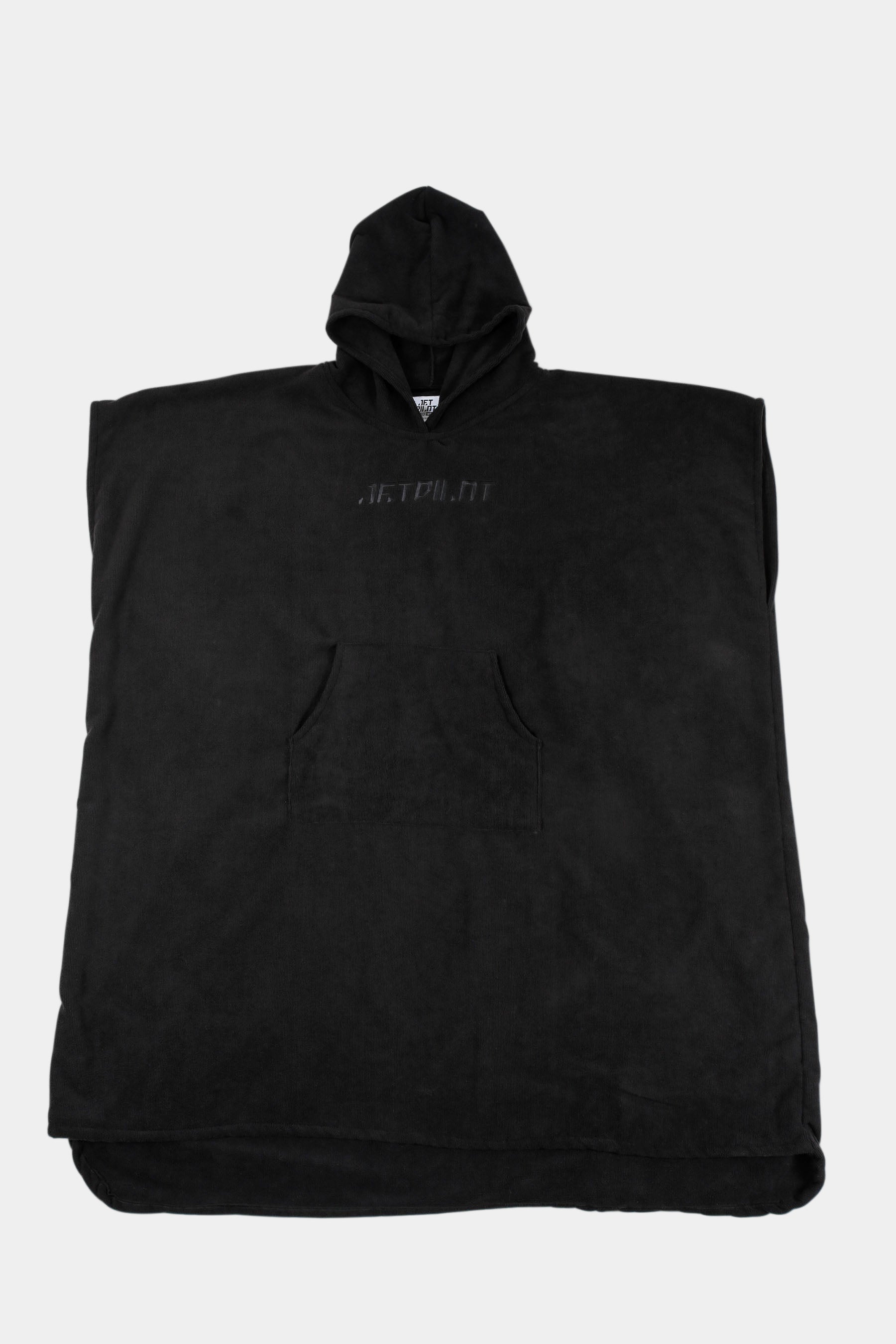 Jetpilot Venture Unisex Hoodie Towel - Black Flatlay