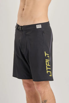 Jetpilot Vault Rideshort - Black/Yellow - Boardshort with Neoprene Liner