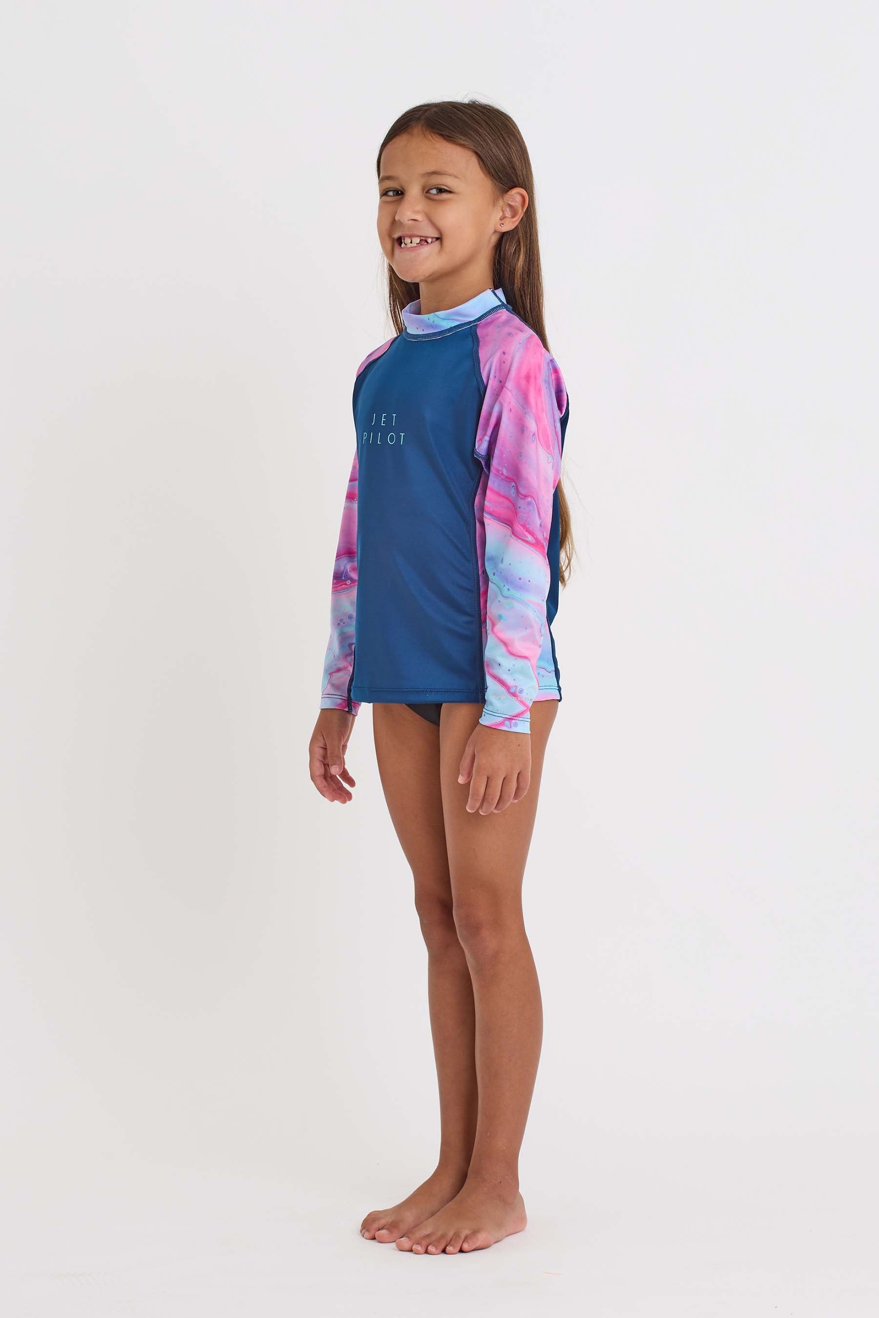 S24363 Jetpilot Youth Girls Ls Rashie - Fairy Floss - 2