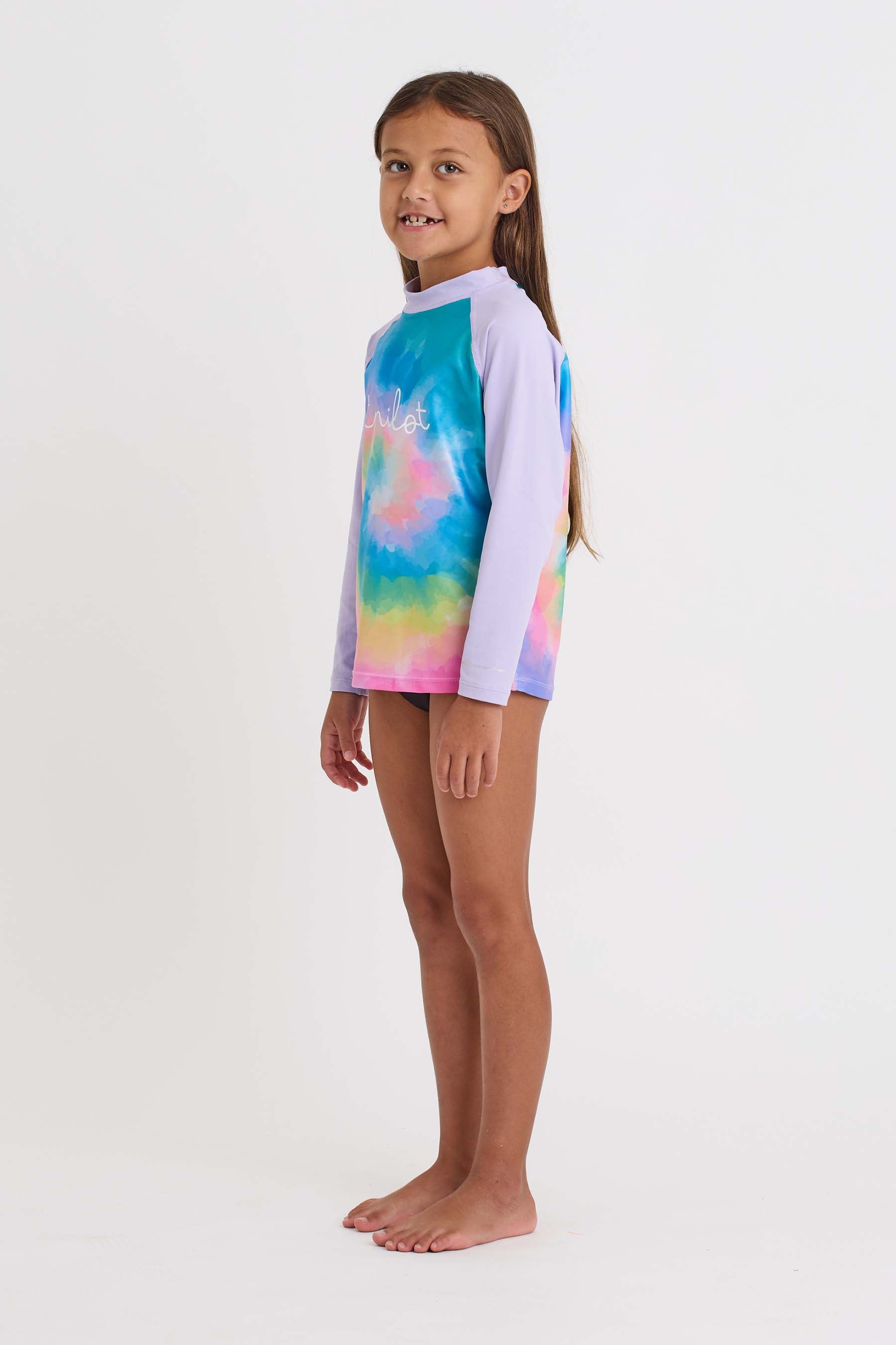 S24363 Jetpilot Youth Girls Ls Rashie - Tie Dye - 3