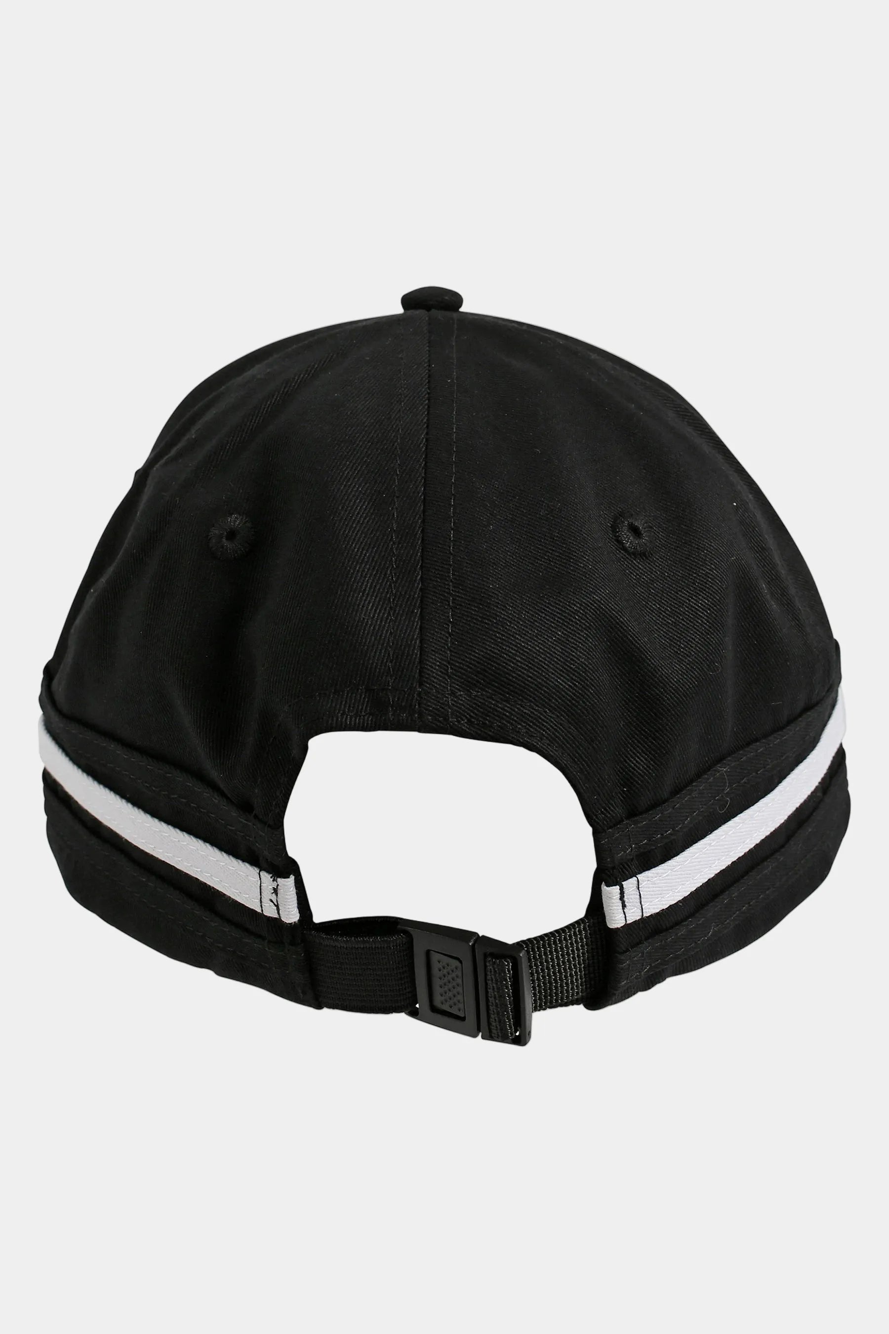 Jetpilot Raptor Clipback - Back view Black with white reflective stripes on a light grey background