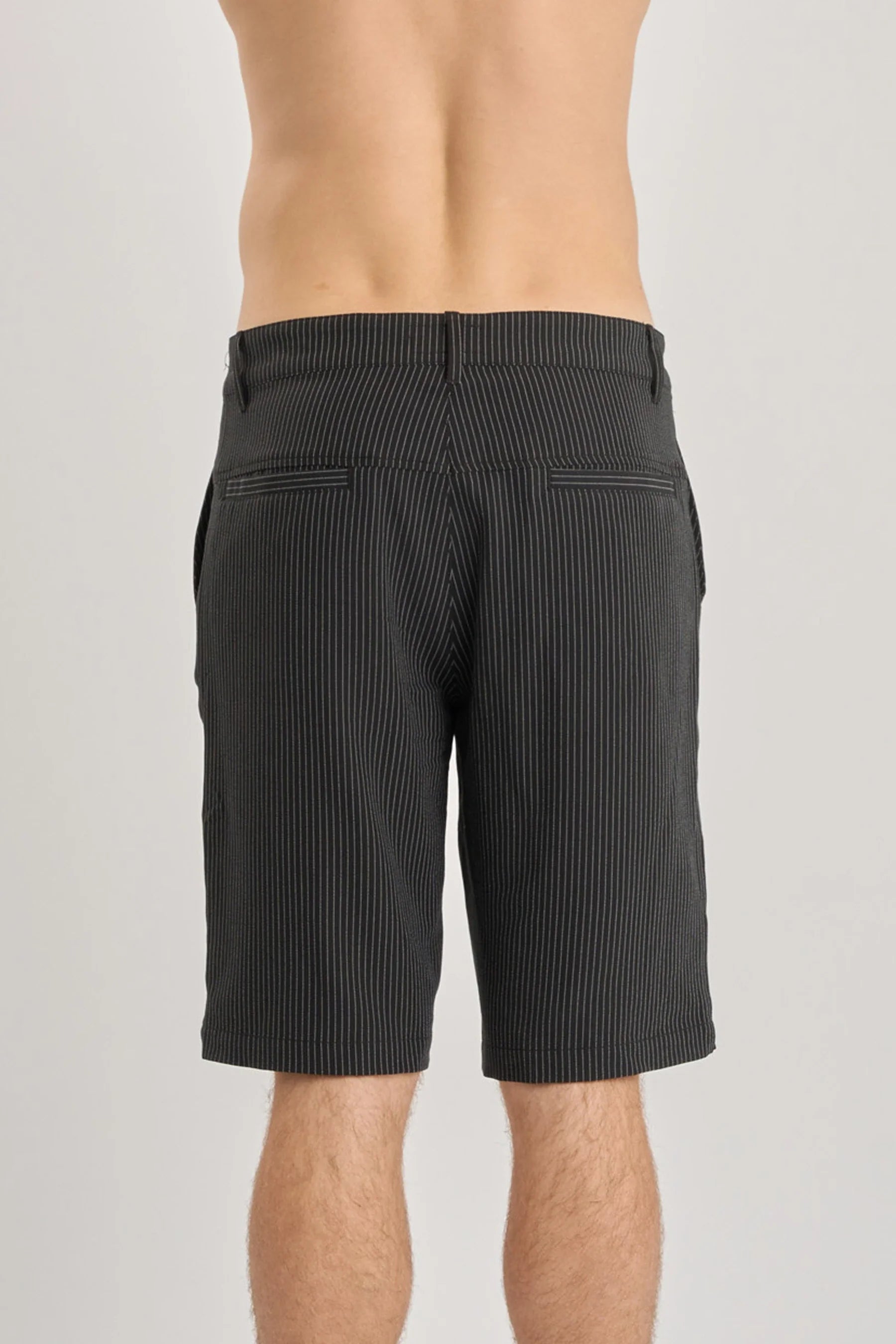 Jetpilot Check Ya Walkshort - Black In Focus Shot Back Profile No Arms