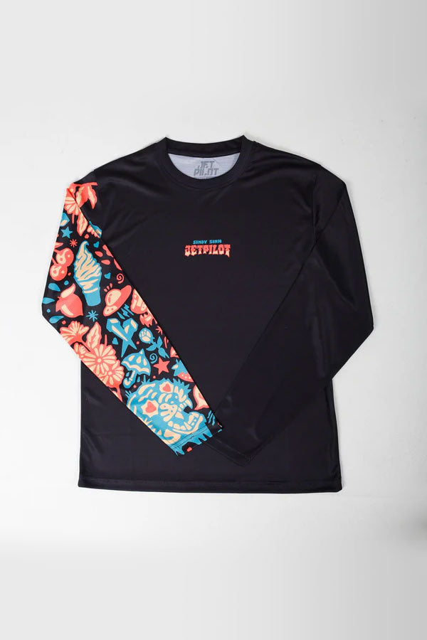 Jetpilot Sindy Sinns Youth LS Hydro Tee - Black/Multi