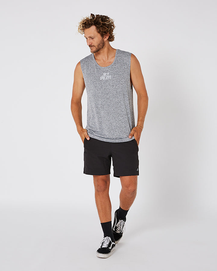 Jetpilot All Day Mens Muscle Tee - Grey Lifestyle 1