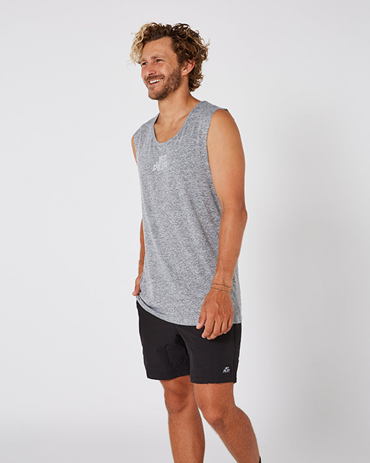 Jetpilot All Day Mens Muscle Tee - Grey Lifestyle 2