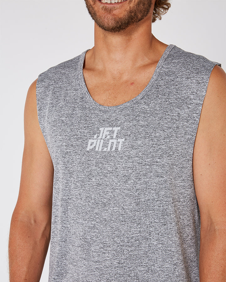 Jetpilot All Day Mens Muscle Tee - Grey Lifestyle