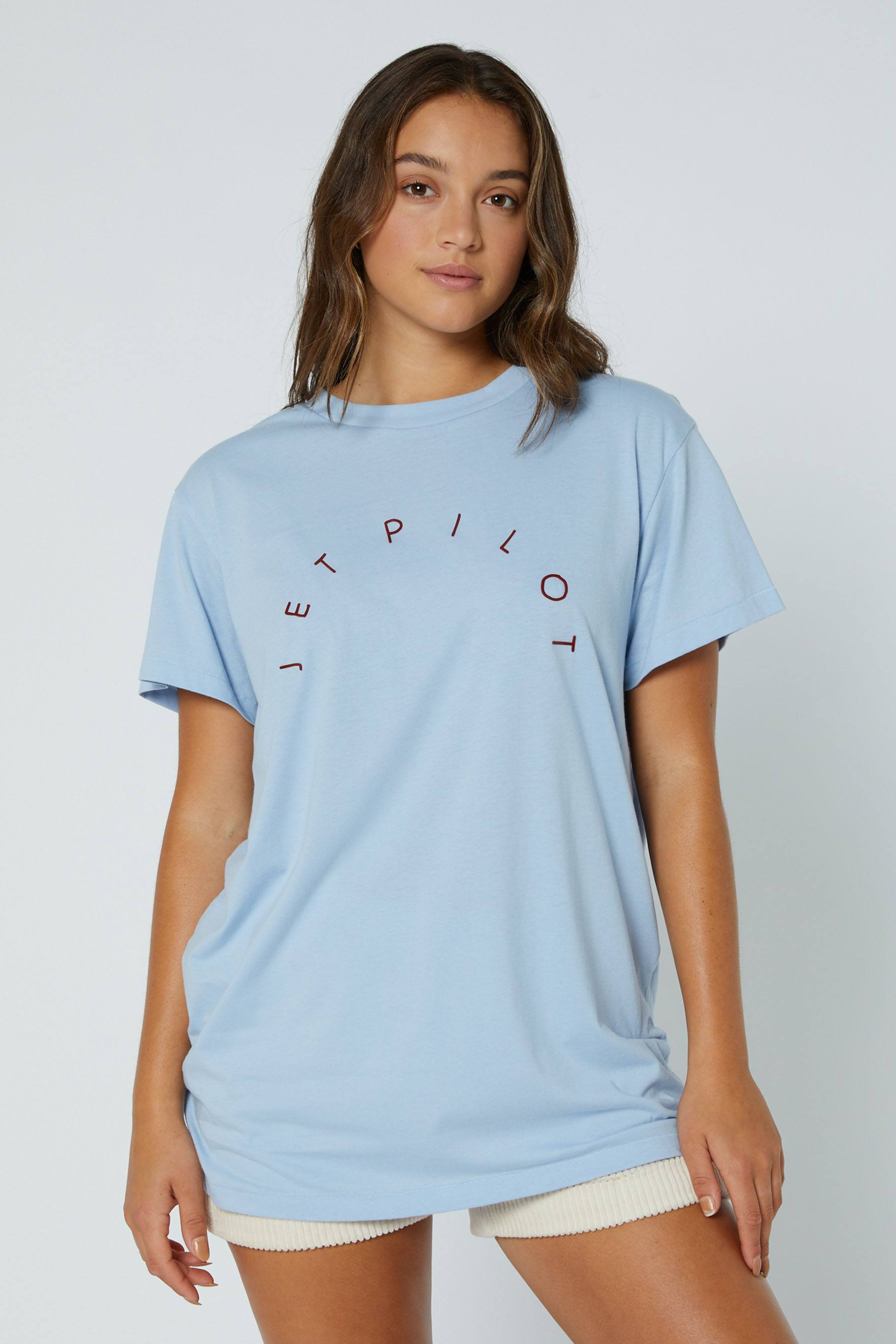 Jetpilot Arch Ladies SS T-Shirt Light Blue 6