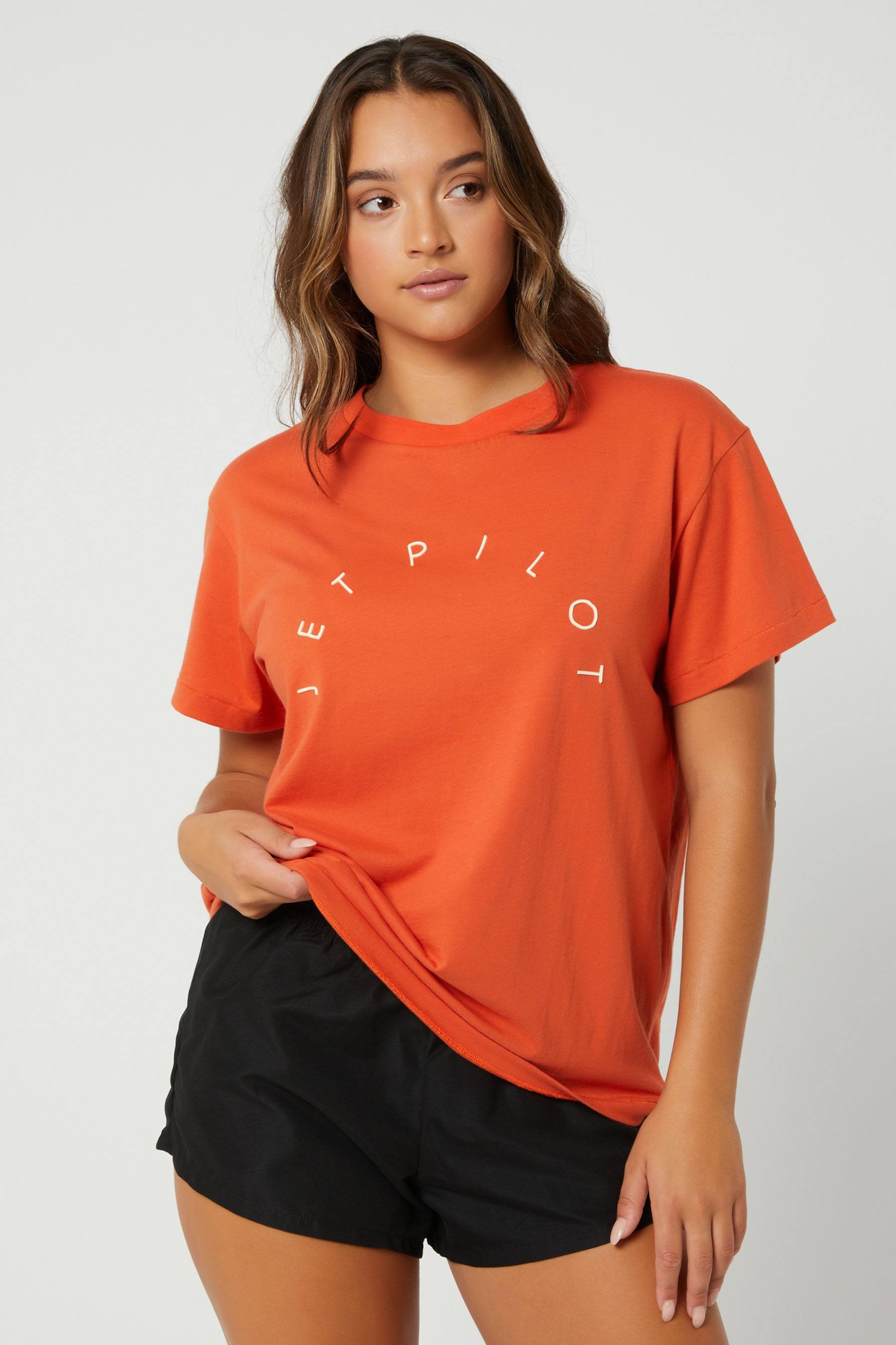 Jetpilot Arch Ladies SS T-Shirt Burnt Orange 5